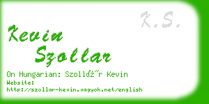 kevin szollar business card